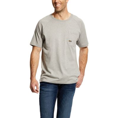 Ariat Rebar Cotton Strong - T Shirts Grijs Heren - 11587-388